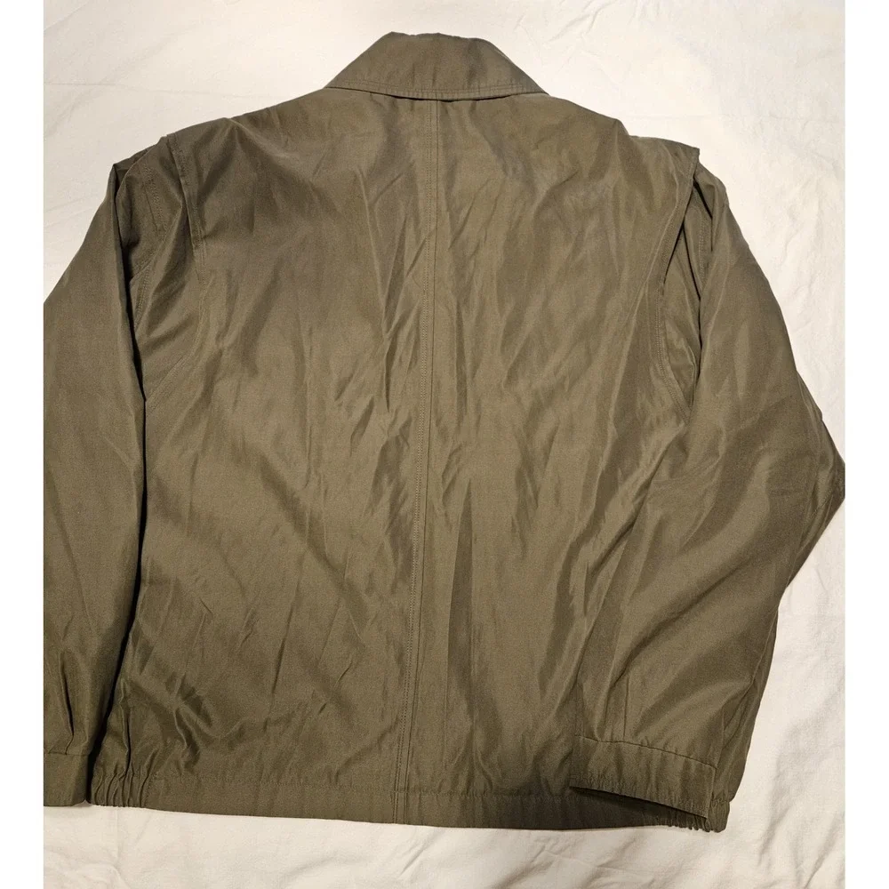 London Fog‎ Jacket Mens XXL Tan Full Zip In Out Pockets Lined Windbreaker Golf